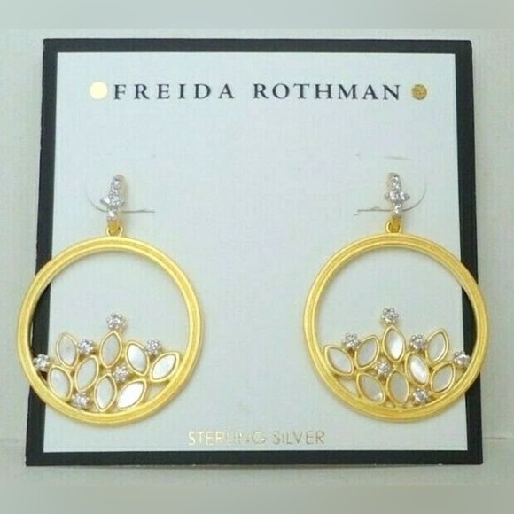 FREIDA ROTHMAN - Drop Fleur 19 Round Cluster Bloom Earrings - Picture 2 of 5
